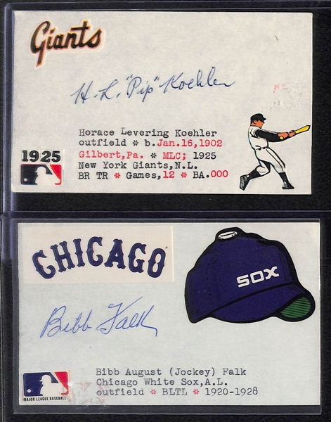 Lot of 6 White Sox, Indians, Tigers, & Giants Autographs From Early 1900s Players Inc. Shoeless Joe Jackson's Replacement (rare/obscure autographs of deceased players) 